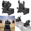 Flip Up Rear Front Sights Aluminum Alloy Tactical Folding Back Up Sight Set Fits For Picatinny Weaver Rails