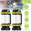 2Pcs Camping Lantern Rechargeable Flashlight Torch Power Bank Portable Tent Light Lamp USB Rechargeable for Hiking Fishing Emergency Outdoor