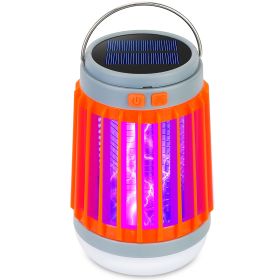 Solar USB Electric Bug Zapper Mosquito Insect Killer Lamp Portable UV Light Bulbs Fly Trap Catcher w/ 5 Light Modes Hanging Hook
