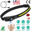 5-Mode LED Headlamp USB Rechargeable IPX4 Waterproof Headlight Hand-Free Fishing LED Strip Light Bar w/ Motion Sensor for Camping Hiking Running