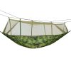600lbs Load 2 Persons Hammock w/Mosquito Net Outdoor Hiking Camping Hommock Portable Nylon Swing Hanging Bed w/ Strap Hook Carry Bag